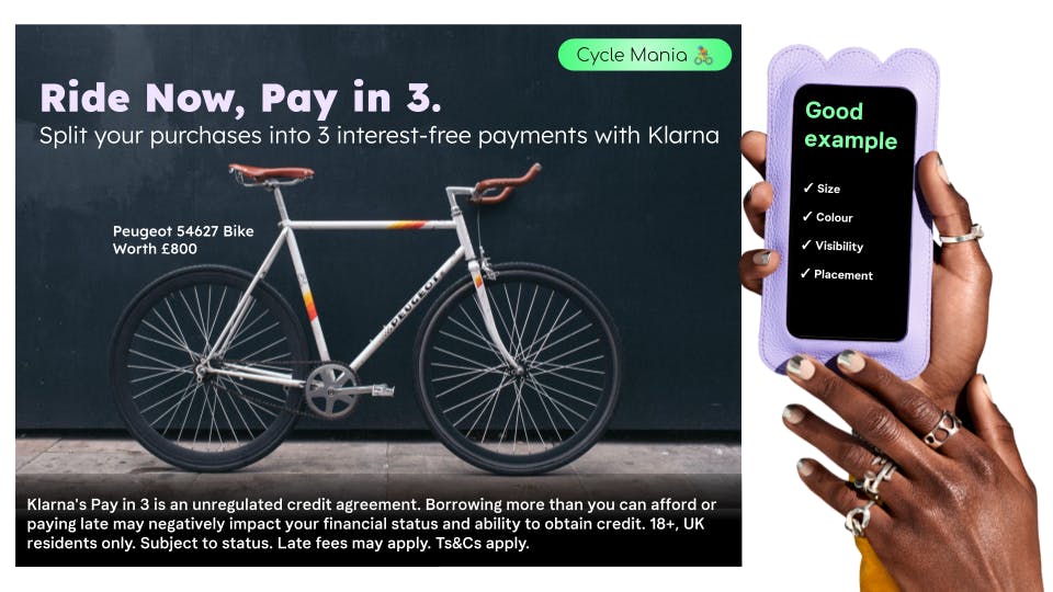 Klarna discount bike finance